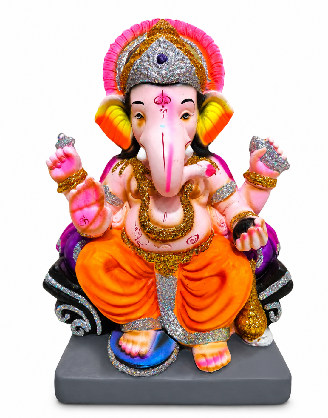 Rajsinghasan Eco Clay Ganesha Idol – 14.5 Inch