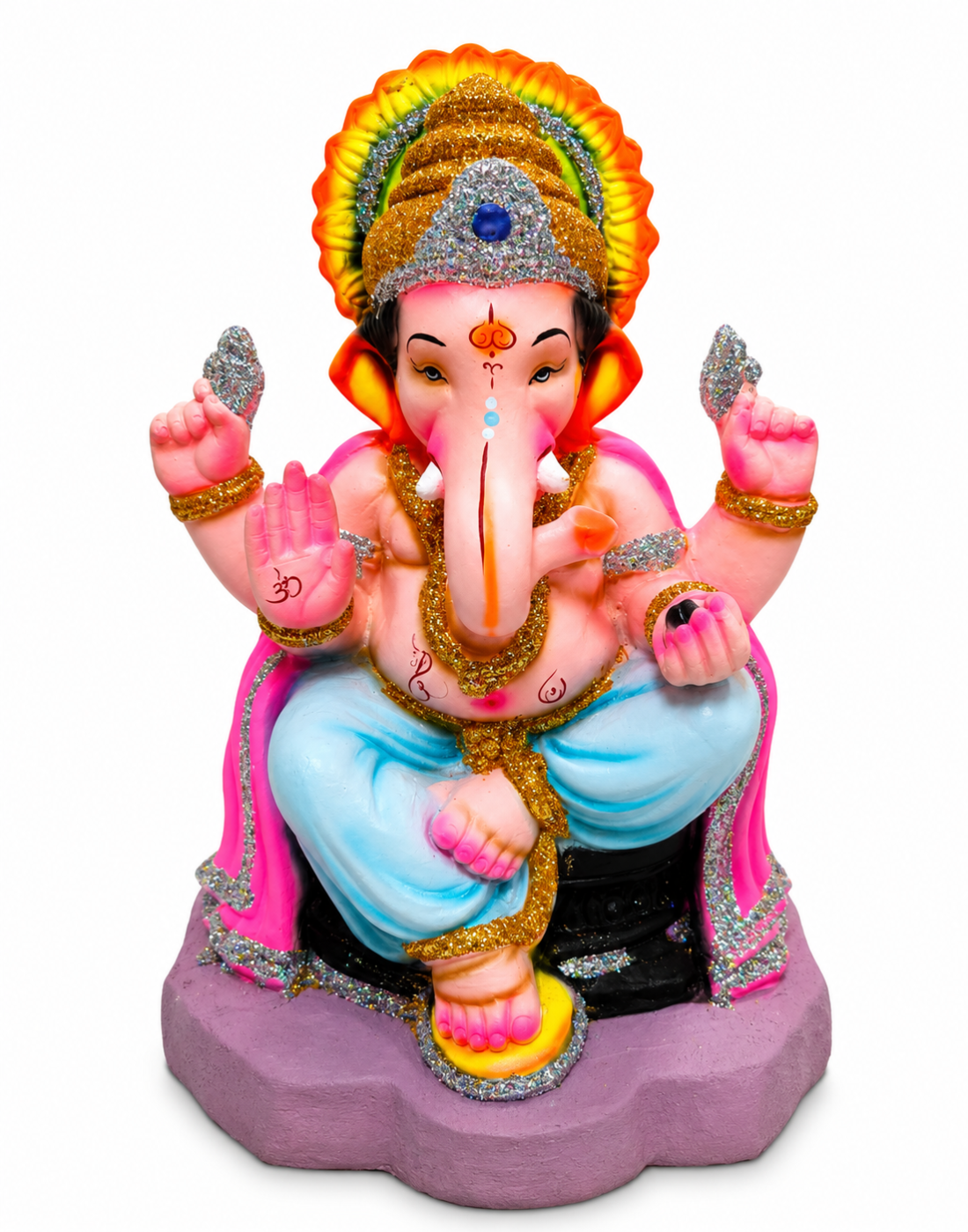 Divya Simhasana Eco Clay Ganesha Idol – 15.5 Inch