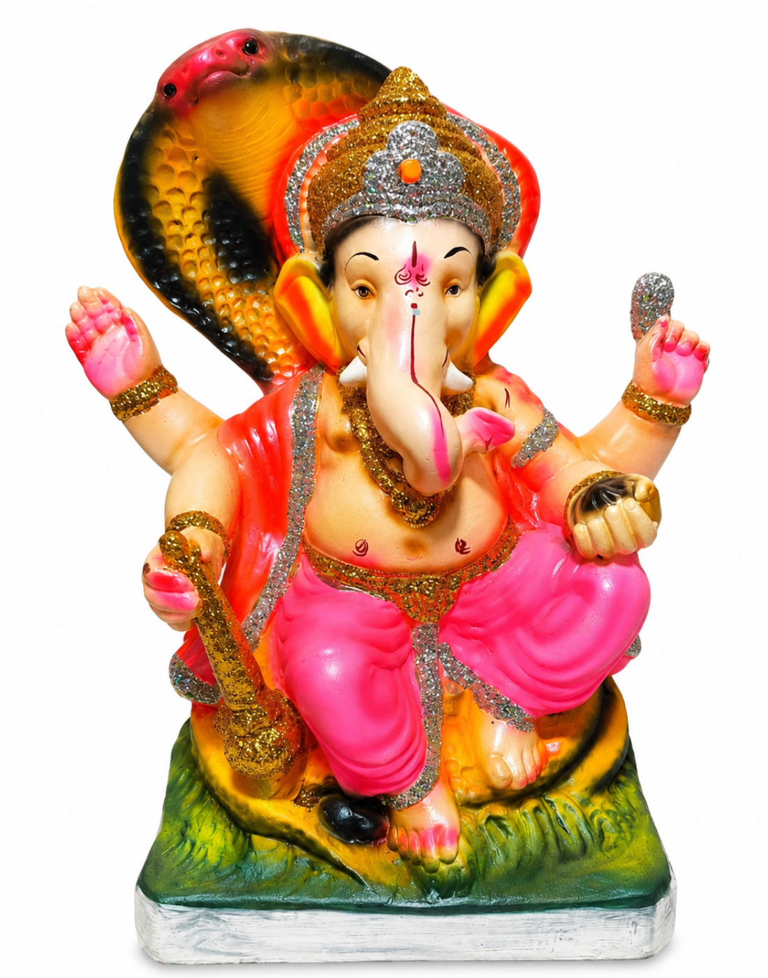 Nagachhatra Light Orange Ganesha Idol – 15.5 Inch